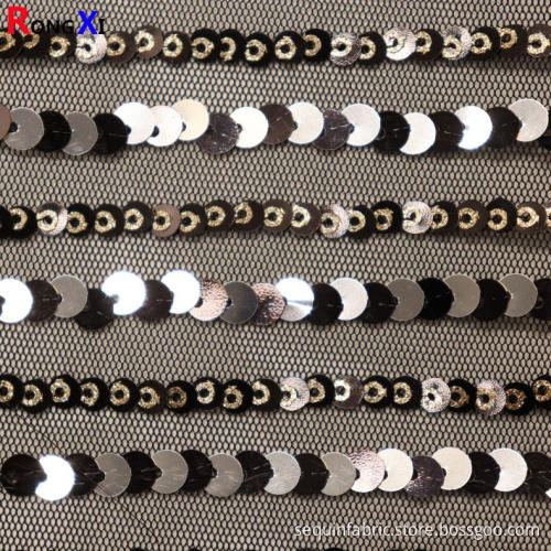 3mm 5mm 6mm Professional Sequin Stripe Fabric